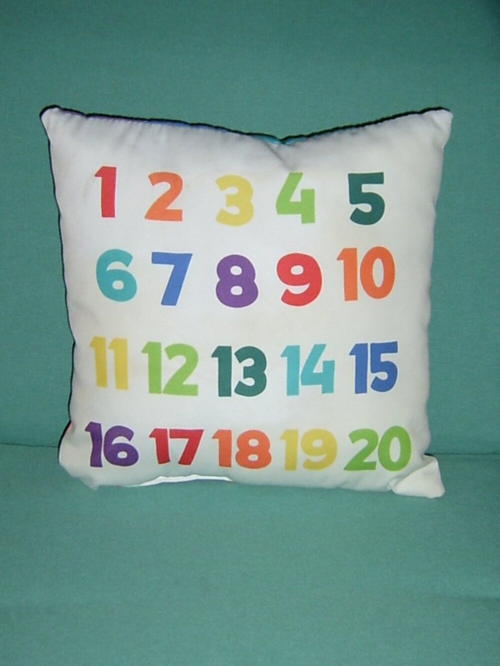 BULLSEYE PLAYGROUND NUMBER PILLOW, 14", VGUC